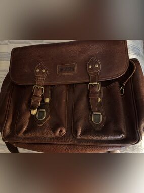 Duluth Trading Leather Messenger Bag - Brown